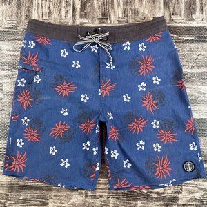 Captain Fin Board Shorts Blue Tropical Island Vibe